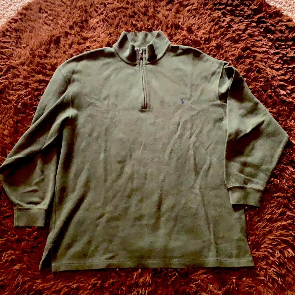 Mens Hunter Green Polo Sweater-Sz Xlt Tall View 2